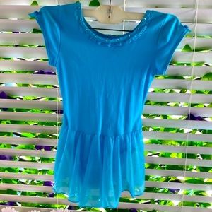 Danskin Freestyle turquoise bodysuit romper with skirt